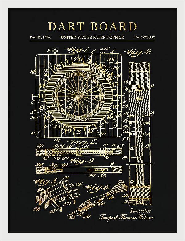 Dart Board Gold Patent Us2076357a