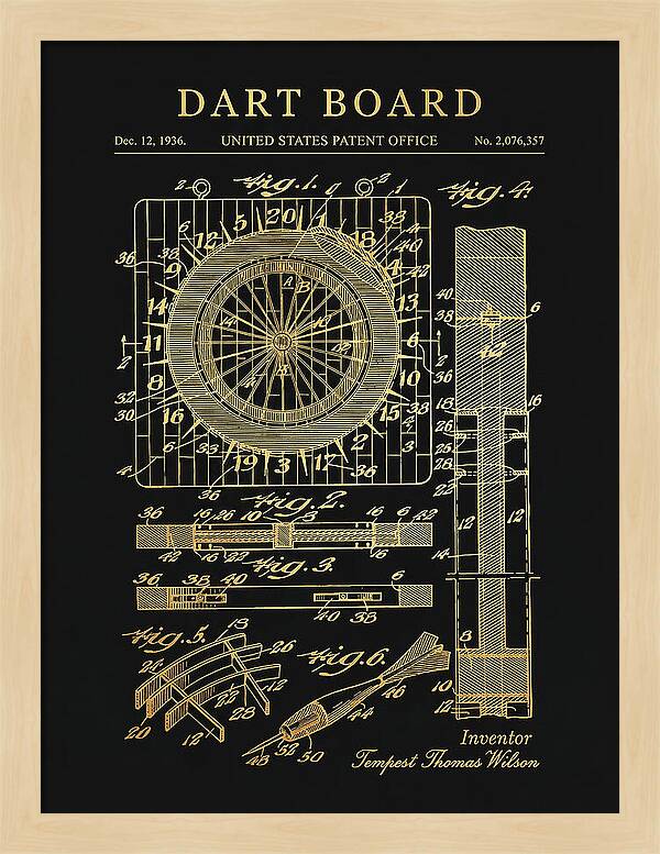 Dart Board Gold Patent Us2076357a