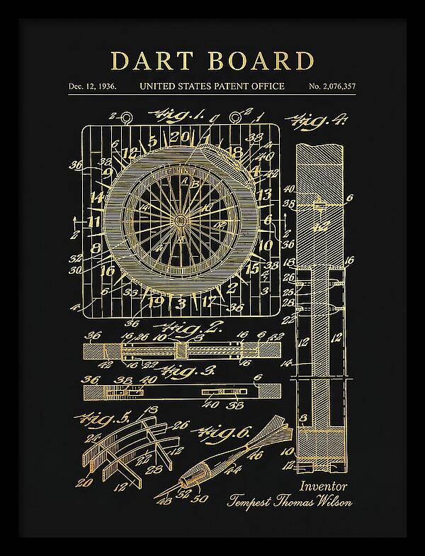 Dart Board Gold Patent Us2076357a