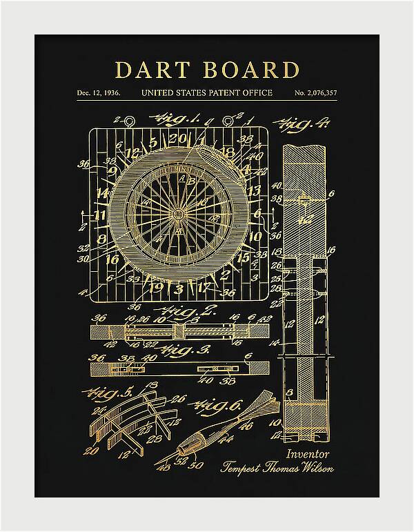 Dart Board Gold Patent Us2076357a