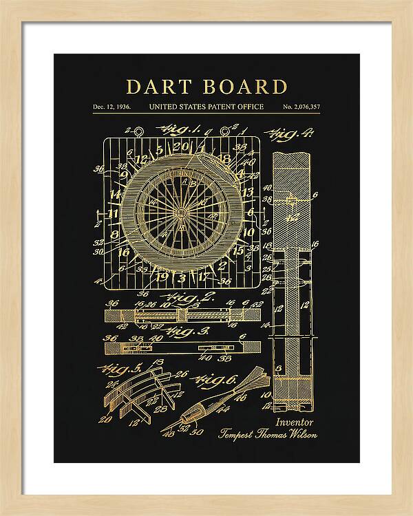 Dart Board Gold Patent Us2076357a