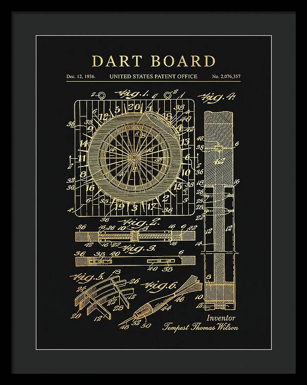 Dart Board Gold Patent Us2076357a