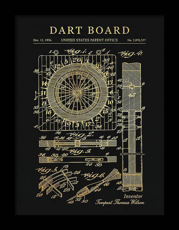 Dart Board Gold Patent Us2076357a