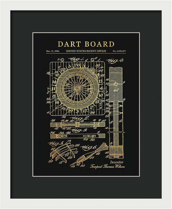 Dart Board Gold Patent Us2076357a