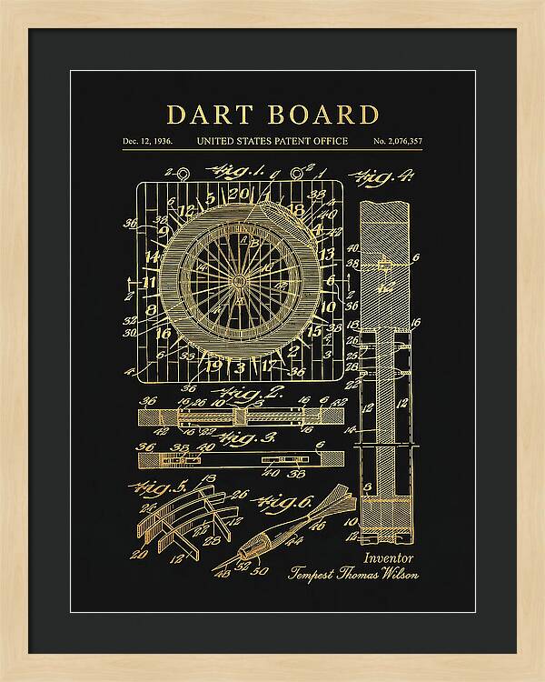 Dart Board Gold Patent Us2076357a