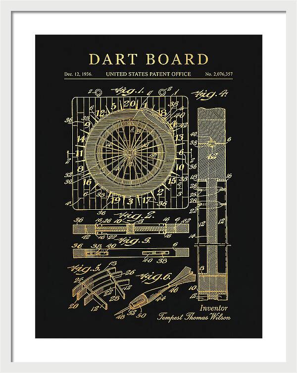 Dart Board Gold Patent Us2076357a