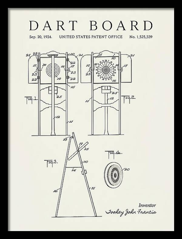 Dart Board Minimalist Patent Us1525339a