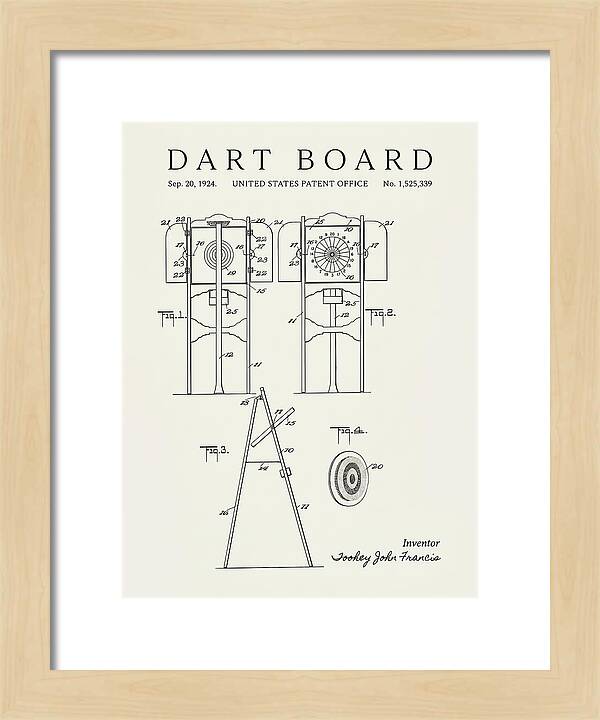 Dart Board Minimalist Patent Us1525339a