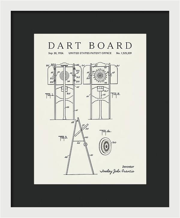 Dart Board Minimalist Patent Us1525339a