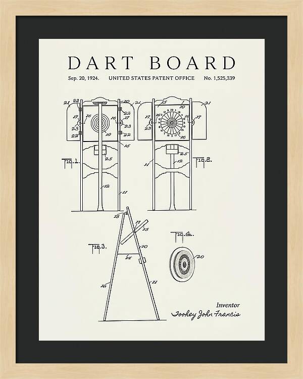 Dart Board Minimalist Patent Us1525339a