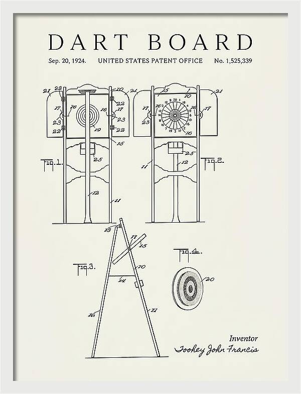 Dart Board Minimalist Patent Us1525339a
