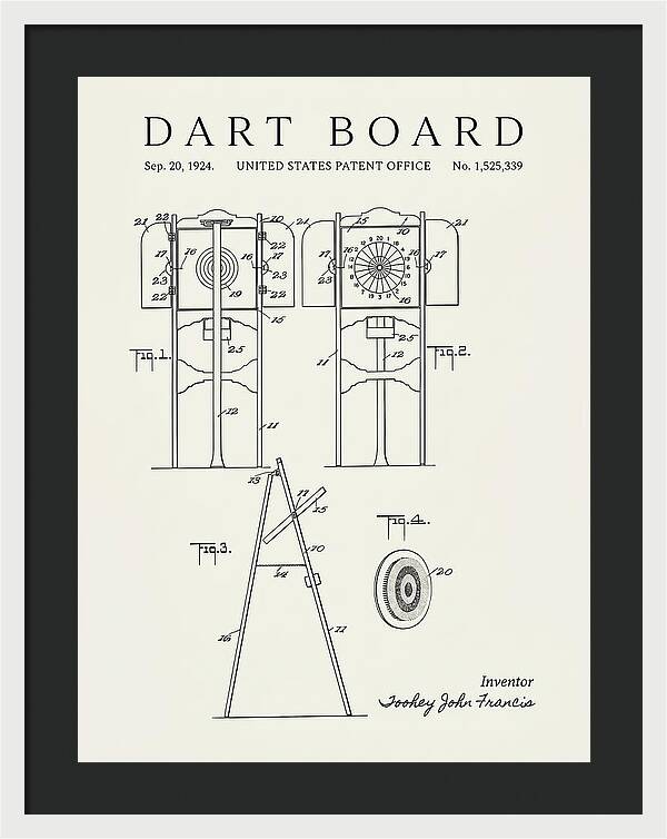 Dart Board Minimalist Patent Us1525339a
