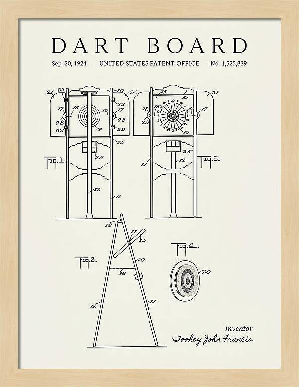 Dart Board Minimalist Patent Us1525339a