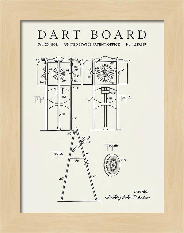 Dart Board Minimalist Patent Us1525339a