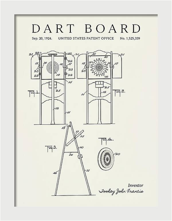 Dart Board Minimalist Patent Us1525339a