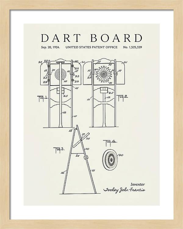 Dart Board Minimalist Patent Us1525339a