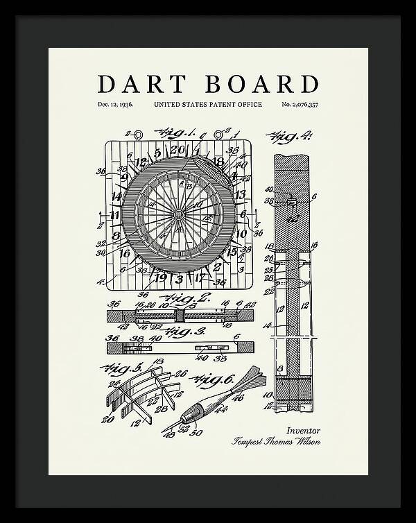 Dart Board Minimalist Patent Us2076357a