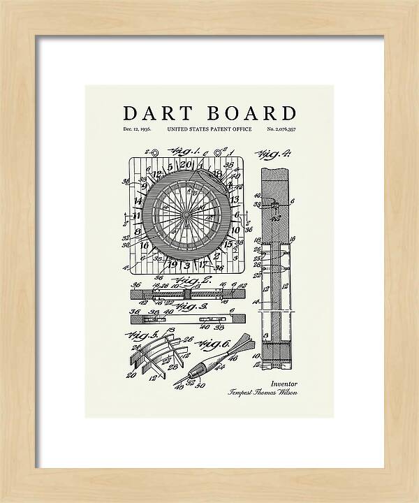 Dart Board Minimalist Patent Us2076357a
