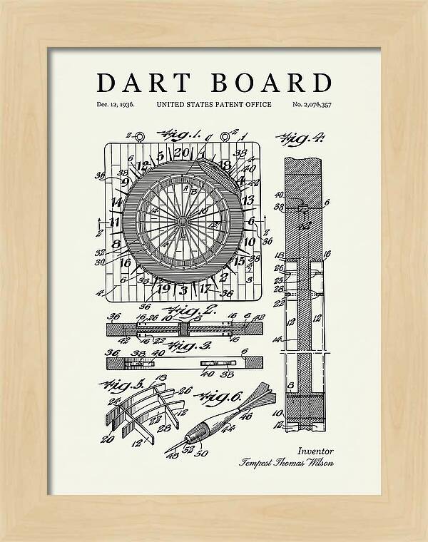 Dart Board Minimalist Patent Us2076357a