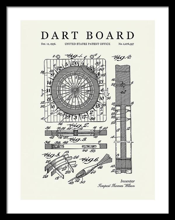 Dart Board Minimalist Patent Us2076357a
