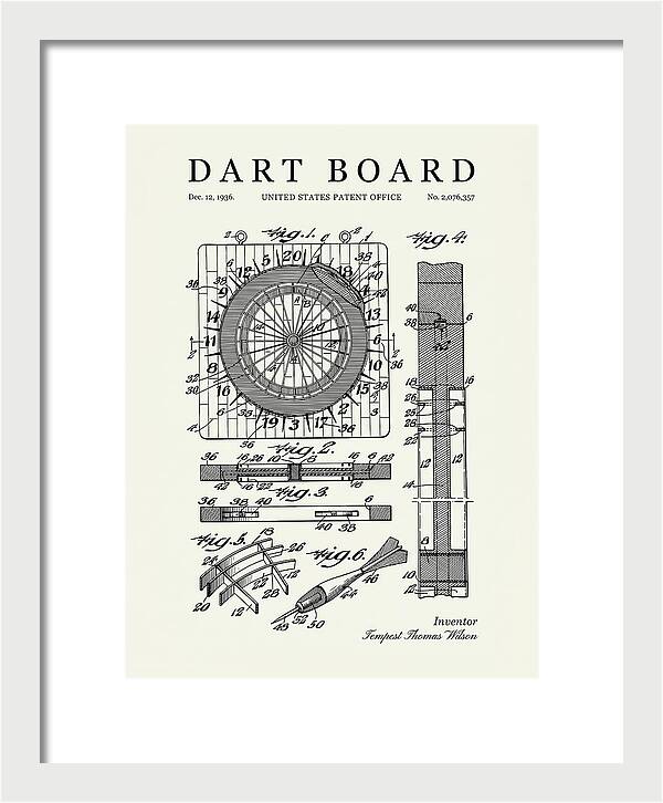 Dart Board Minimalist Patent Us2076357a