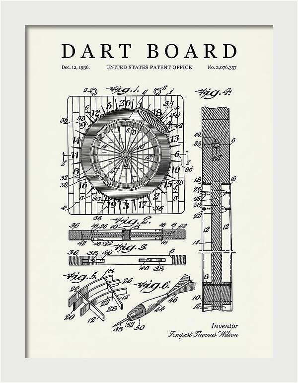 Dart Board Minimalist Patent Us2076357a