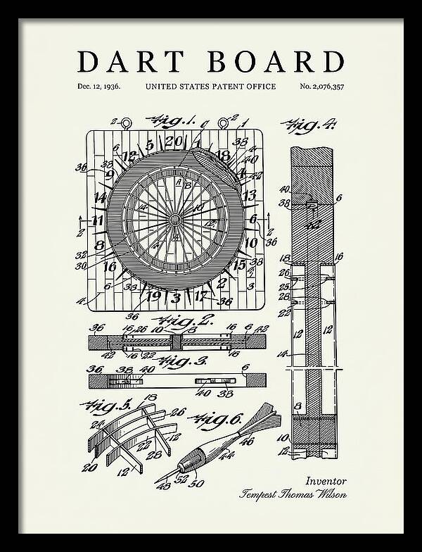 Dart Board Minimalist Patent Us2076357a