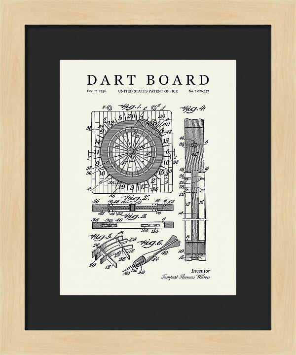 Dart Board Minimalist Patent Us2076357a