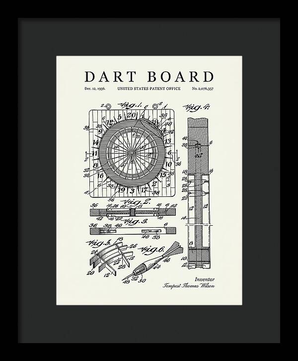 Dart Board Minimalist Patent Us2076357a