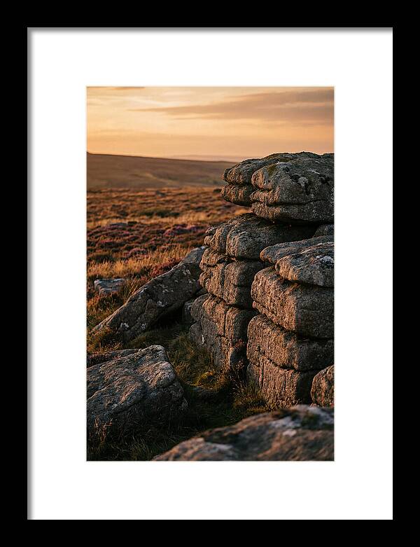 Dartmoor Rock Outcrop At Sunset