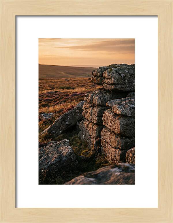 Dartmoor Rock Outcrop At Sunset