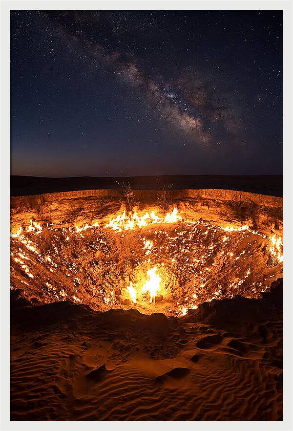 Darvaza Gas Crater At Night