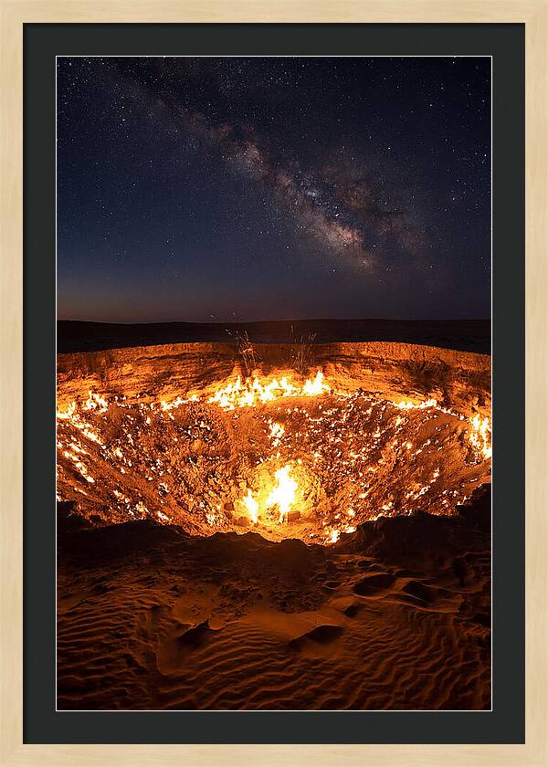 Darvaza Gas Crater At Night
