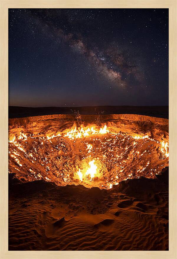 Darvaza Gas Crater At Night