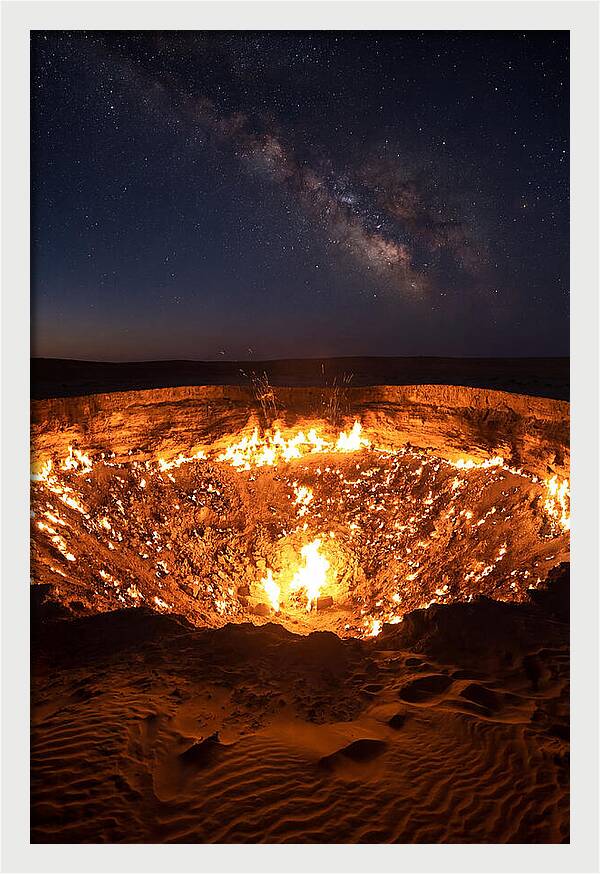 Darvaza Gas Crater At Night