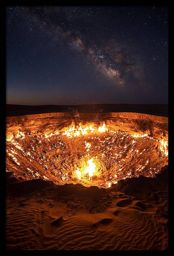 Darvaza Gas Crater At Night