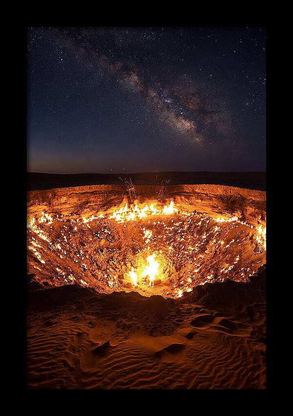 Darvaza Gas Crater At Night