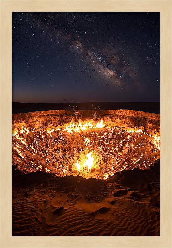 Darvaza Gas Crater At Night