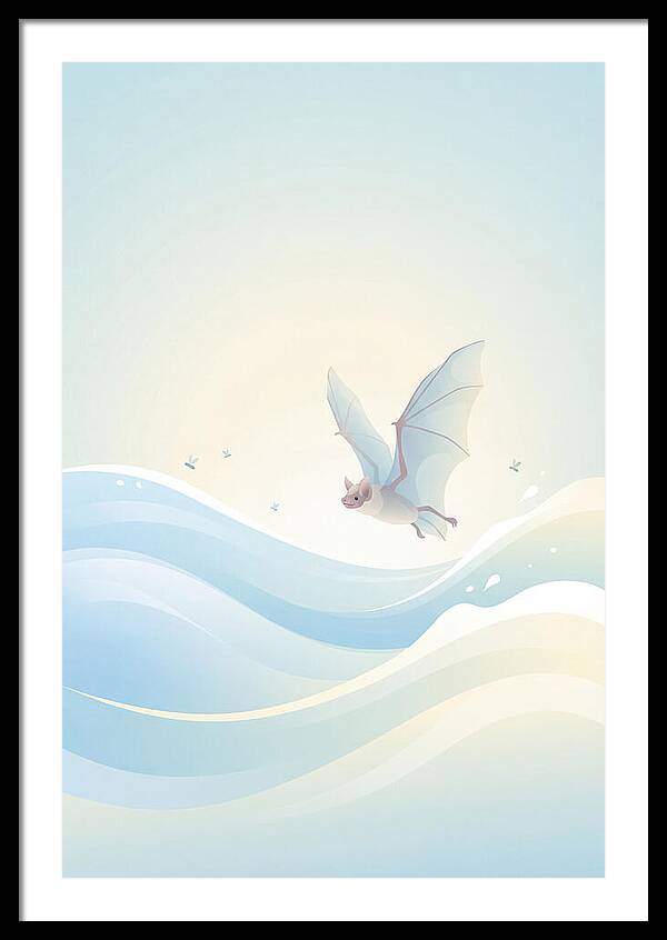 Daubentons Bat Skimming Water Surface