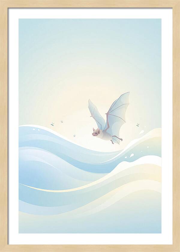 Daubentons Bat Skimming Water Surface