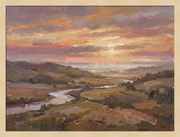 Dawn Breaking Over Verdant Hills