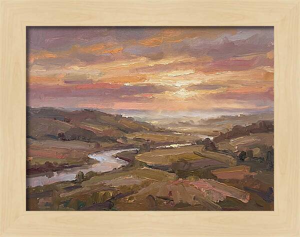 Dawn Breaking Over Verdant Hills
