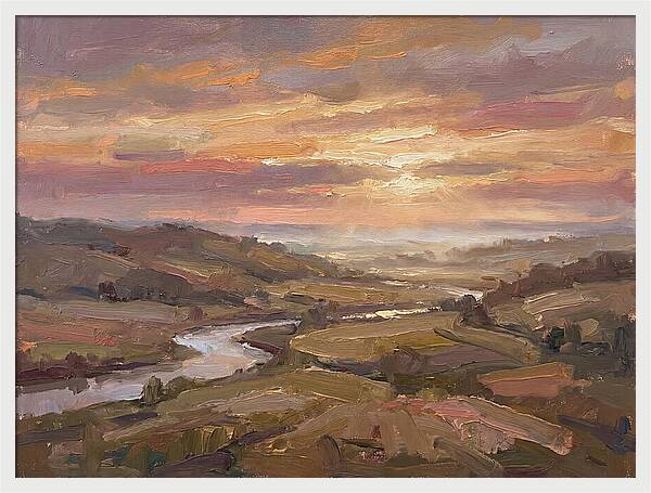 Dawn Breaking Over Verdant Hills