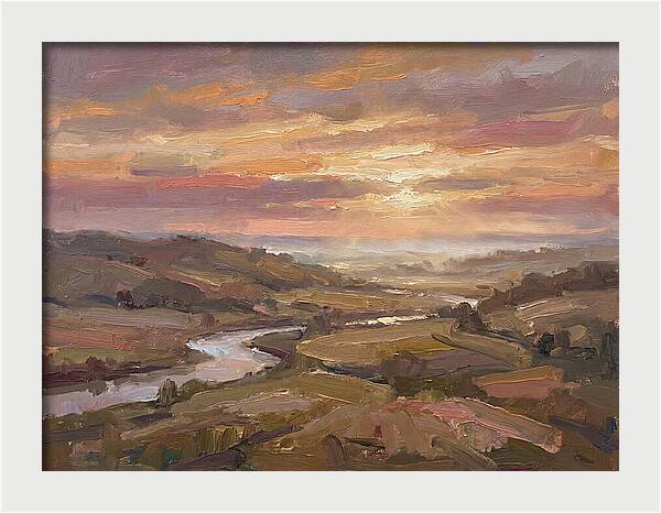Dawn Breaking Over Verdant Hills