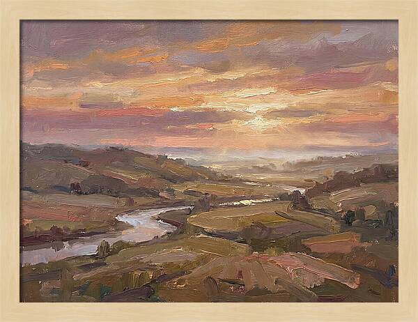 Dawn Breaking Over Verdant Hills