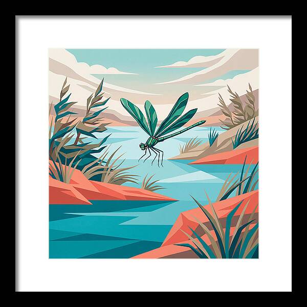 Dazzling Damselfly Over Water