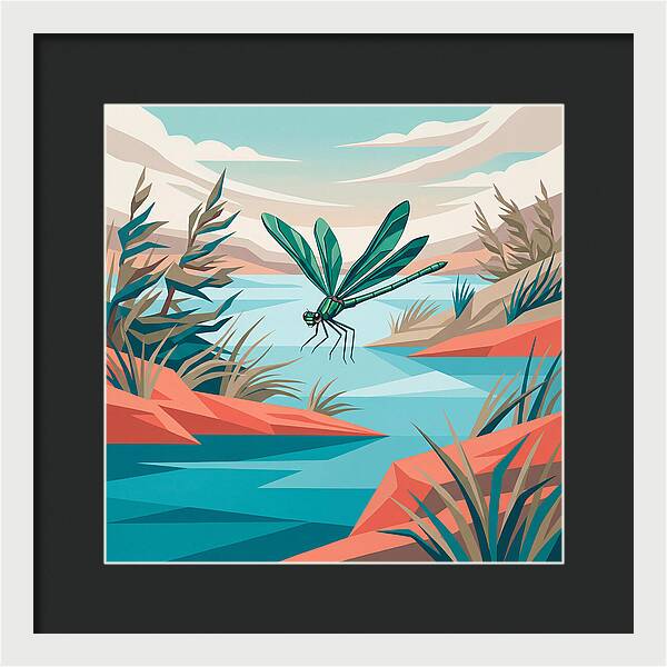 Dazzling Damselfly Over Water