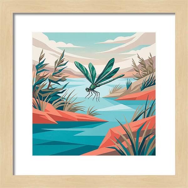 Dazzling Damselfly Over Water