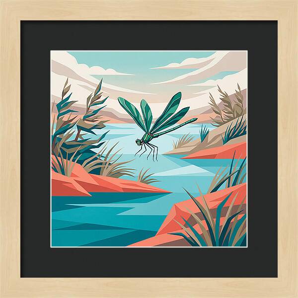 Dazzling Damselfly Over Water