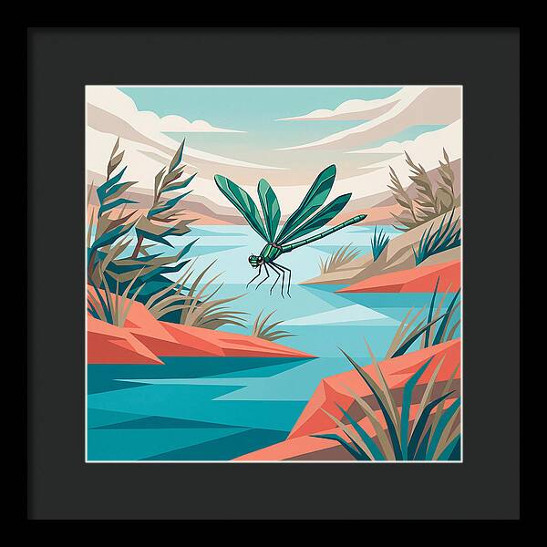 Dazzling Damselfly Over Water